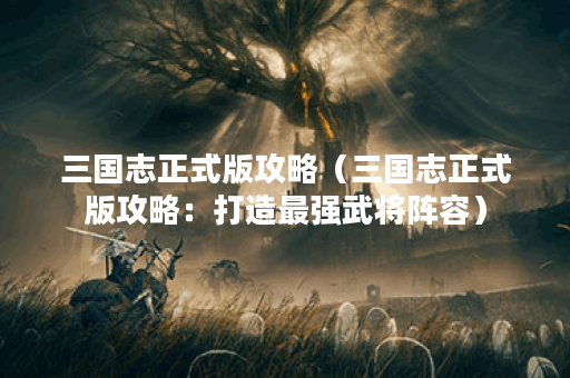 三国志正式版攻略（三国志正式版攻略：打造最强武将阵容）