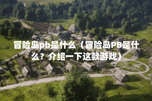冒险岛pb是什么（冒险岛PB是什么？介绍一下这款游戏）