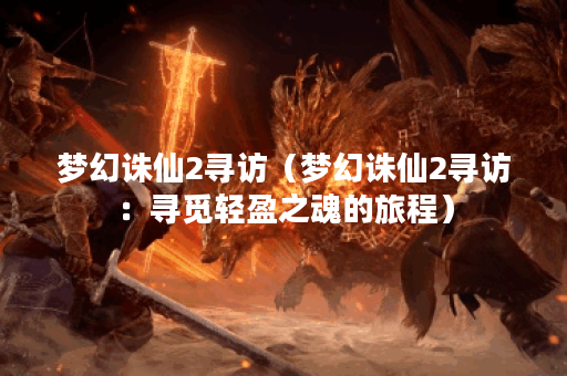 梦幻诛仙2寻访（梦幻诛仙2寻访：寻觅轻盈之魂的旅程）