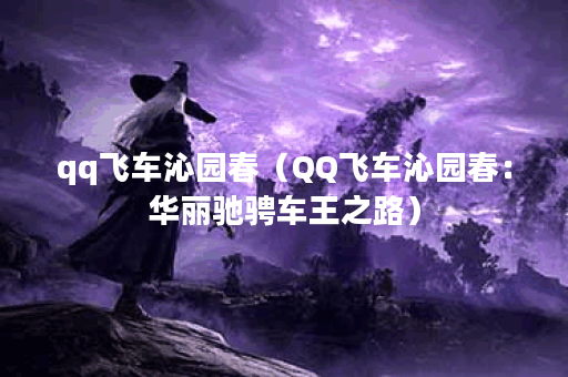 qq飞车沁园春（QQ飞车沁园春：华丽驰骋车王之路）